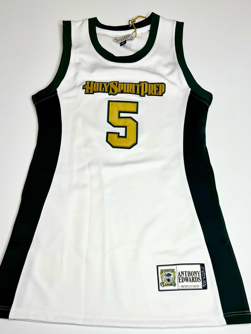 Anthony Edwards Throwback Holy Spirit Prep HS Dress (Medium) Green Gold White